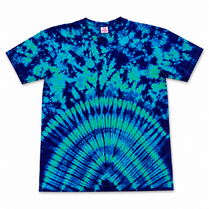 Blue Green Spiral Tie-Dye T-Shirt